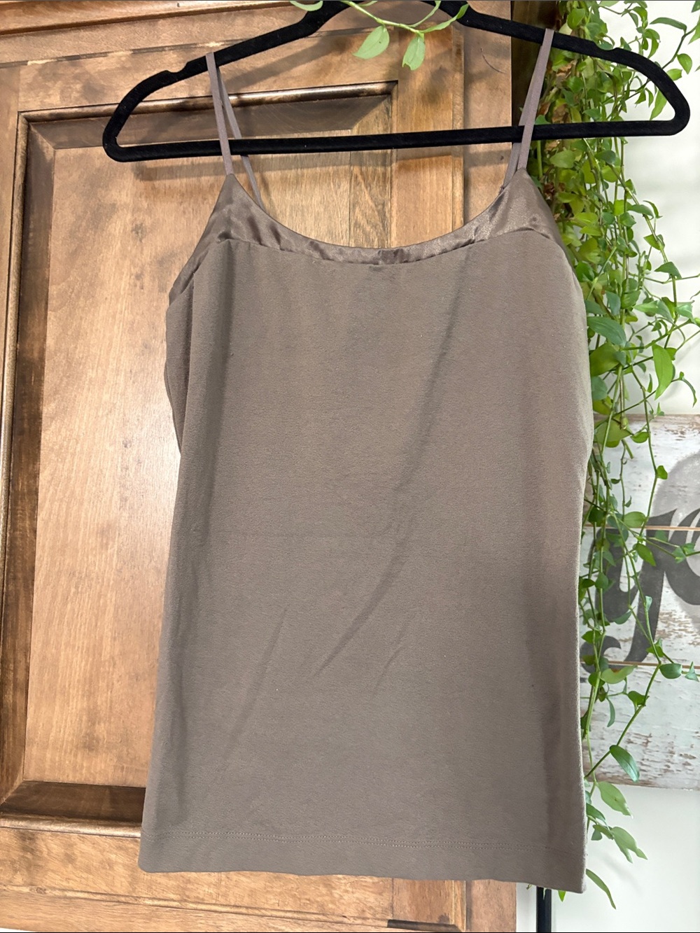 Banana Republic Taupe Satin-Trim Camisole